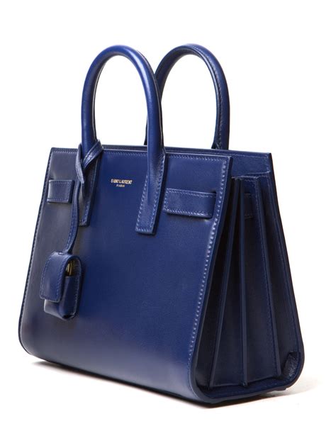 sac ysl bleu|Saint Laurent Classic Sac de Jour Nano Leather Satchel.